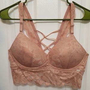 Victoria's Secret PINK Nude Padded Bralette Lace